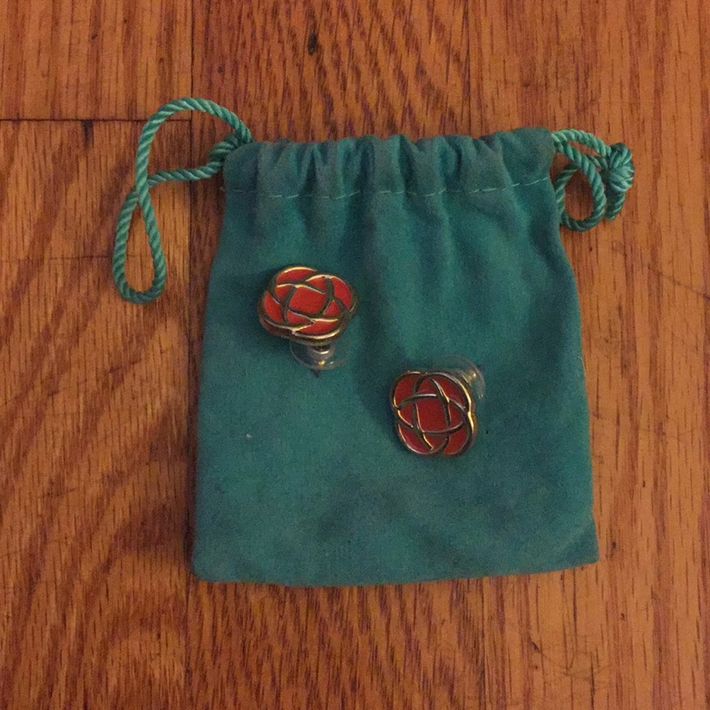 Orange Studded Fashion Earrings